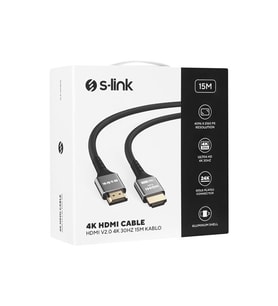 S-LINK SLX-HD4K15 15 Mt Metal v2.0 4K (4096*2160) 60Hz HDMI Kablo