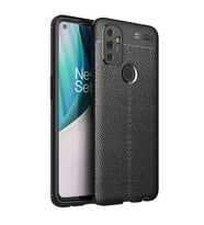 One Plus Nord N100 Kılıf Deri Görünümlü Slim Silikon (Siyah)