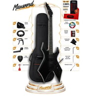 Maxword GT-Line-BK Profesyonel Warlock Kasa HH Elektro Gitar Seti Siyah