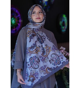Paisley Desen Füme Soft Pamuk Şal (Standart)