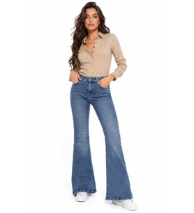 Kadın İspanyol Paça Fit Jean Pantolon BGL-ST05451