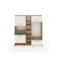 Hyperion Dolap 12 Raflı Tek Çekmeceli 8 Kapaklı 220x44x243 Çam-Aytaşı/Antrasit