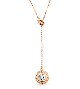 925 Ayar Gümüş Zirkon Taşlı Rose Sallantılı Kolye - N111101