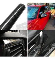 5D Ultra Parlak Karbon Fiber Folyo Film 30x100 cm Hava Kanallı Yapışkanlı Araç Kaplama Folyosu Siyah