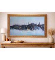 Altın Varaklı  Çerçeveli Paspartulu Tablo nd1303 (Gold)