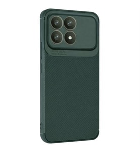 Coverzone Xiaomi Poco F8 Pro Uyumlu TPU Silikon K?l?f, Ultra Slim Fit Karbon Fiber Desenli, Darbe Emici, ?nce ve Hafif, ??k ve Koruyucu (Koyu Ye?il)