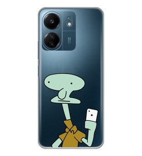 Xiaomi Redmi 13C Uyumlu Squidward Selfie Tasarımlı Şeffaf Telefon Kılıfı