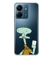 Xiaomi Redmi 13C Uyumlu Squidward Selfie Tasarımlı Şeffaf Telefon Kılıfı