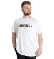Mode XL Büyük Beden Erkek T-shirt NESPECT 23131 Beyaz