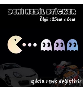 atari oyun ön arka cam uyumlu 2  adet oto sticker - ışıkta renk değiştiren hologram sticker yapıştırma