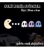 atari oyun ön arka cam uyumlu 2  adet oto sticker - ışıkta renk değiştiren hologram sticker yapıştırma