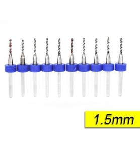 PCB Mikro Karbür CNC Matkap Ucu 10lu Set 1,50mm Tungsten 18 Shank