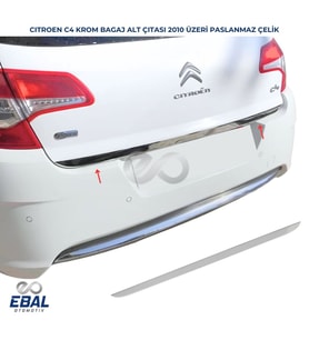 Citroen C4 Krom Bagaj Alt Çıtası 2010 Üzeri P. Çelik