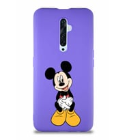 Oppo Reno 2Z Soft Premier Kapak Mickey Mouse-A Tasarımlı Silikon Kılıf - Mor (Şeffaf)