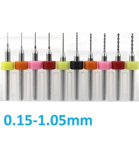 Dremel için 0.15-1.05mm PCB Tungsten Karbür 10 lu Mikro Matkap Ucu Set 