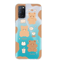 Oppo A52/A72/A92 Uyumlu Cute Bear Tasarımlı Şeffaf Telefon Kılıfı