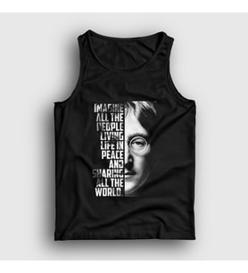 Presmono Unisex Siyah Sharing Beatles John Lennon Atlet 35201tt