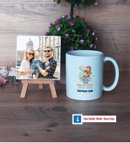 Babalar Günü Hediyesi Fotoğraflı Dekoratif Taş, Kupa Bardak Beyaz Hediye Babaya Hediye (Model 1)