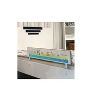 Beyaz Hayvan Desenli Ahşap Yatak Bariyeri 90x30 (Çok Renkli)