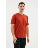 %100 Pamuk Yeni Sezon Erkek Şık Tasarım Pijama Takımı (Turuncu)