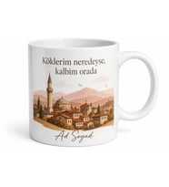 Kişiye Özel Memleket Temalı Kupa Bardak İsimli Hediye Özel Tasarım