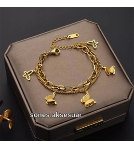 Kelebek Charm Çelik Bileklik Sns40038