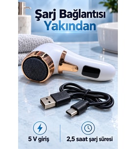 Üç Yedek Diskli Şarjlı Elektrikli Ayak Törpüsü