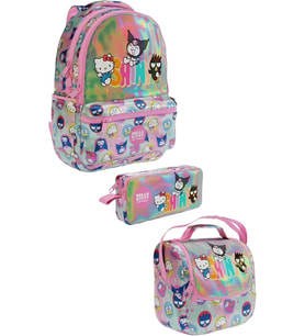 Hello Kitty-Kuromi & Friends Temalı Lisanslı Premium 3'lü Okul Seti Sırt Çantası-Beslenme Çantası-Kalemlik