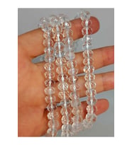 Bileklik Boy Kristal Kuvars Taşı Rondela Faset Kesim 5.5*7mm Yarım Dizi (18CM UZUNLUĞUNDADIR)