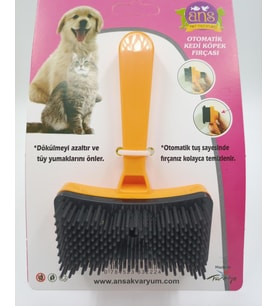 Kedi Köpek Tuşlu Otomatik Tüy Toplayıcı Tarak Turuncu (Mavi)