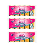 Trend Klasik Oluklu 5'li Sünger Üçlü Paket