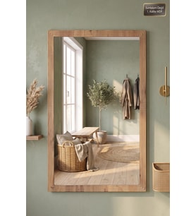 ( 76x54 cm ) Antik Ahşap Dik Dekoratif Ayna Dresuar , Boy , Koridor , Konsol , Aynası Banyo, Oda , Lavabo , Wc , Mutfak , Makyaj Aynası