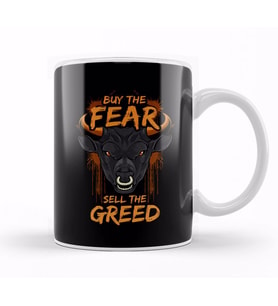 Buy The Fear Sell The Greed Bull Market Trader Kupa Bardak Porselen