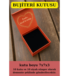 Takı Kutusu  10 Adet Süngerli Kutu - Küpe Anahtarlık Bujiteri Kutusu - Kırmızı (Pembe)