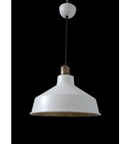 Rys Retro Metal Dekoratif Beyaz İçi Gold Eskitme Duylu Tekli Sarkıt Avize Çap:30 cm (Burnt Olive)