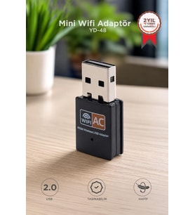 Torima Mini Wifi Adaptör USB 2.0 600 Mbps Kablosuz Alıcı YD48 Siyah