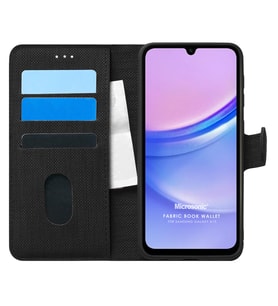 Microsonic Samsung Galaxy A16 Kılıf Fabric Book Wallet Siyah (Siyah)