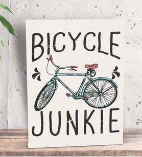 BK Gift Bicycle Junkie Tasarımlı Dekoratif Mini Kanvas Tablo 15x20cm-1