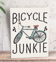 BK Gift Bicycle Junkie Tasarımlı Dekoratif Mini Kanvas Tablo 15x20cm-1