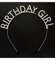 Gümüş Kristal Taşlı Birthday Girl Doğum Günü Tacı İthal Ürün A Kalite 17x16 cm (5047)
