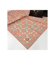 Geometrik Desen Black Seri Twill Eşarp Eşarp Askısı ile Birlikte 90x90 cm Somon-