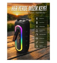 Mey İthalat® Kablosuz Bluetooth Hoparlör Taşınabilir Çoklu Bağlantılı Özelliği