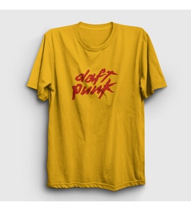 Presmono Unisex Sarı Logo Daft Punk T-Shirt 59848tt (Sarı)