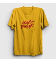 Presmono Unisex Sarı Logo Daft Punk T-Shirt 59848tt (Sarı)