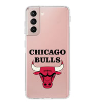 Samsung Galaxy S21 Uyumlu Kamera Korumalı Kapak Chicago Bulls Tasarımlı  Şeffaf  Kılıf