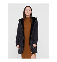 Only Kadın Çift Taraflı Mont Kürklü Parka - 15208727 (Siyah)