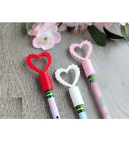 Alvera Fisto Kenarlı Içi Boş Kalp Kalem Başlığı – 6'lı Set (Kırmızı, Beyaz, Pembe)