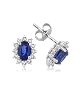 1.60 Karat Safir Pırlanta Küpe