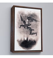 Çerçeveli Goethe'nin Faust'undan Mephistopheles'in Gökyüzündeki Önsözü Kanvas Tablo (Altın)