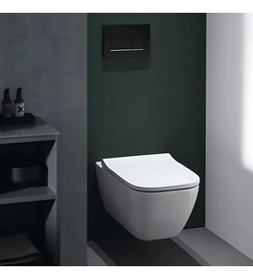 GEBERIT SMYLE SQUARE RİMFREE ASMA KLOZET VE SOFT KAPAKLI SET 501.668.00.1